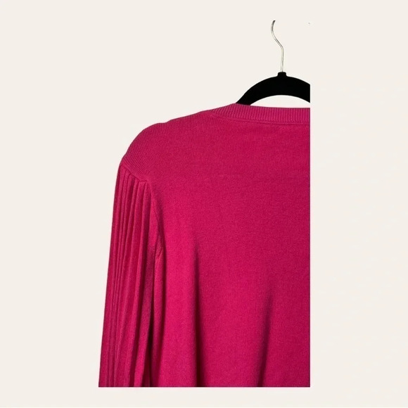 1191. ee:some LONG BALLOON SLEEVE SWEATER HOT PINK IN COLOR SIZE LARGE KNITTED - Picture 11 of 12